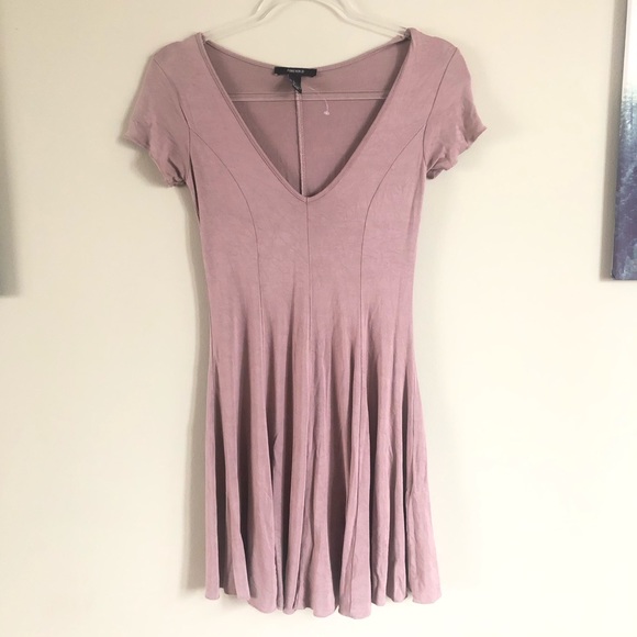 2/$25 NWOT F21 Brown Flare T-shirt Dress V-neck - Picture 1 of 5